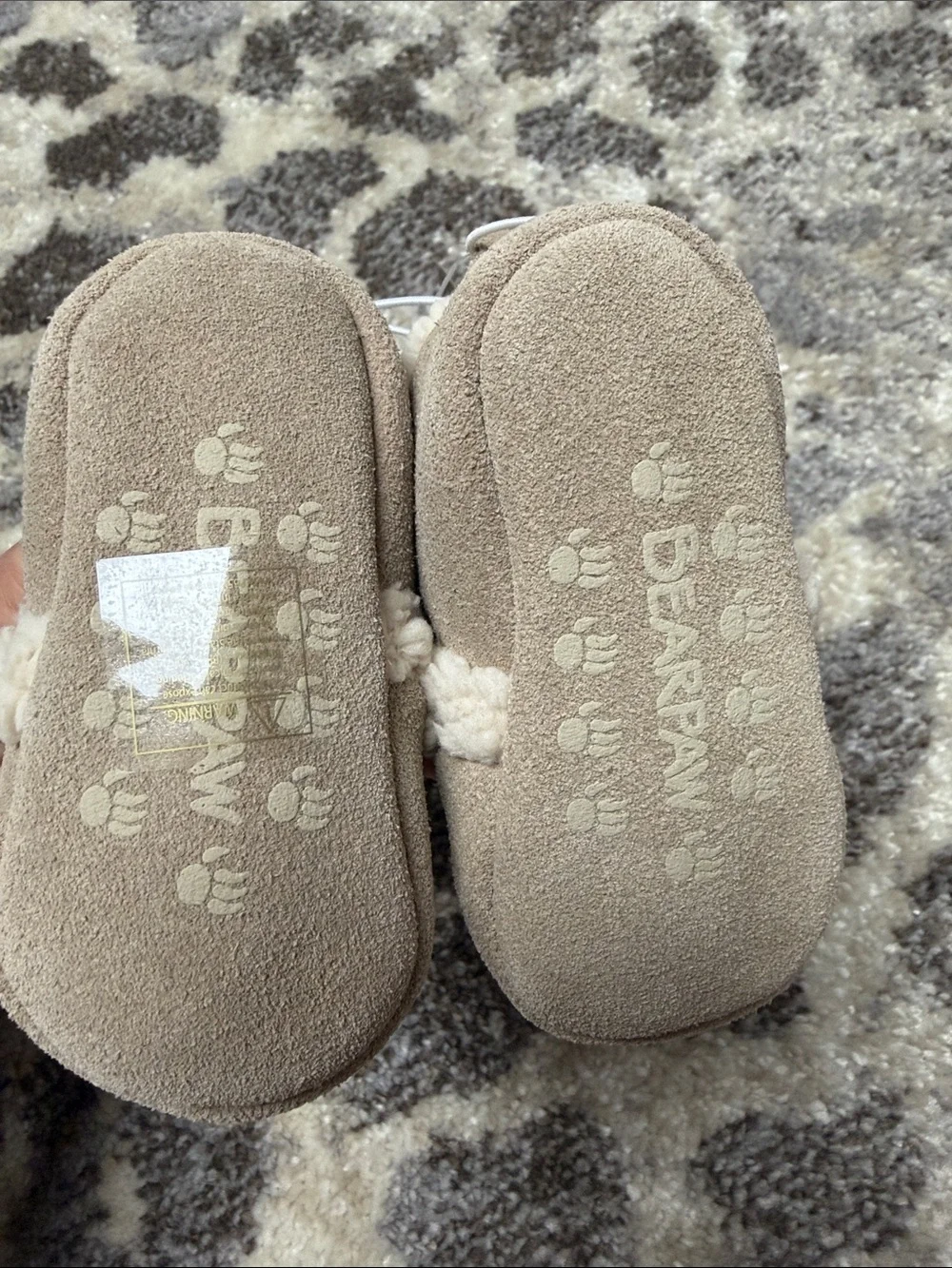 BearPaw Infant Moccasins in Beige and Cream